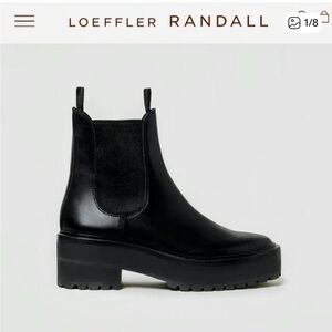 Loeffler Randall Black Leather Lug Chelsea Boot